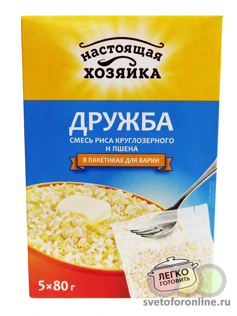 Смесь круп "Дружба" рис кругл./пшено шлиф. 400г. (5*80г) ООО Ресурс ...